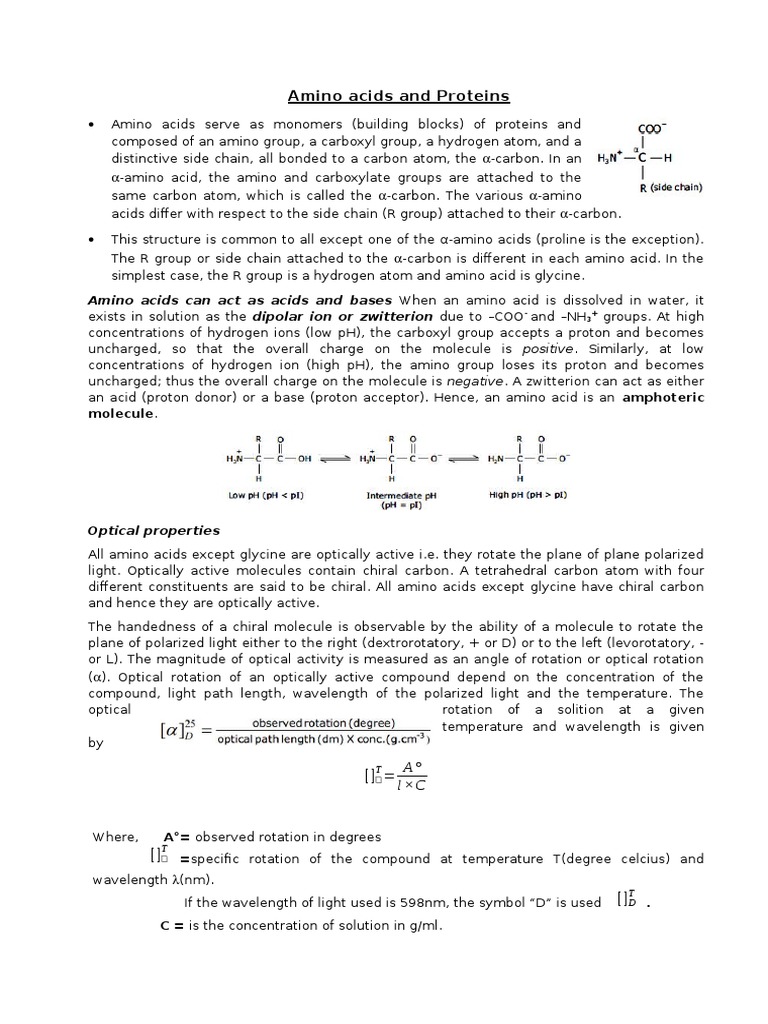 Understanding Amino Acids and Proteins | PDF | Amino Acid | Carboxylic Acid