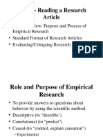 Topics Reading A Research Article