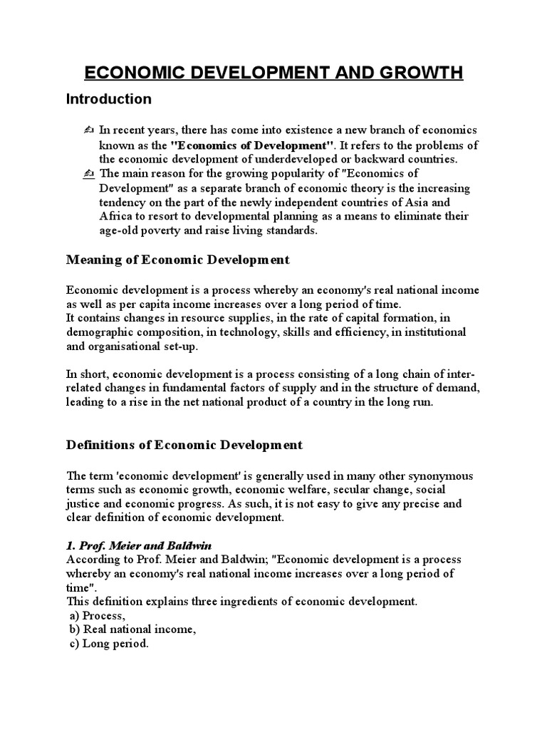 Economic Development vs. Growth Explained | PDF | Economic Growth ...