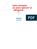 Veinte Consejos Prácticos Para Ejercer La Abogacía