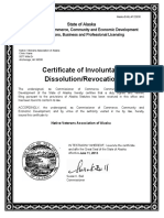 Certificate of Involuntary Dissolution/Revocation