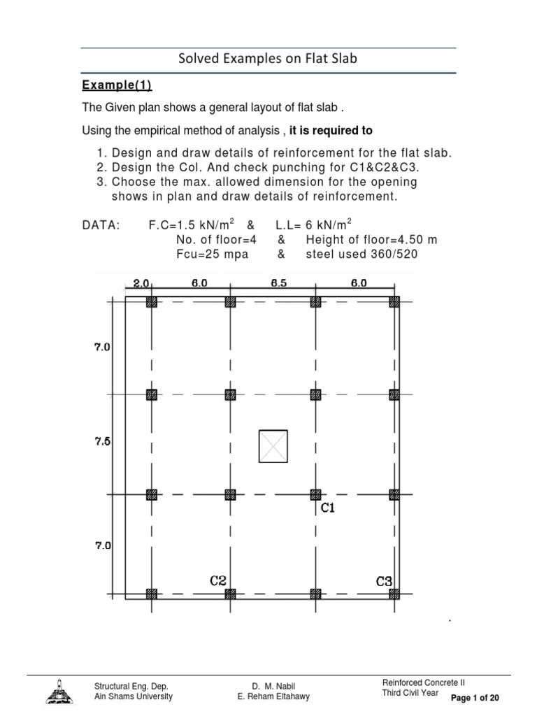 Solved Examples On Flat Slab PDF | PDF | Structural Engineering | Civil ...