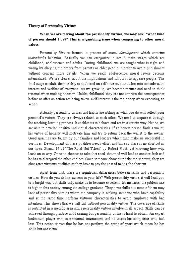 What are social virtues picture