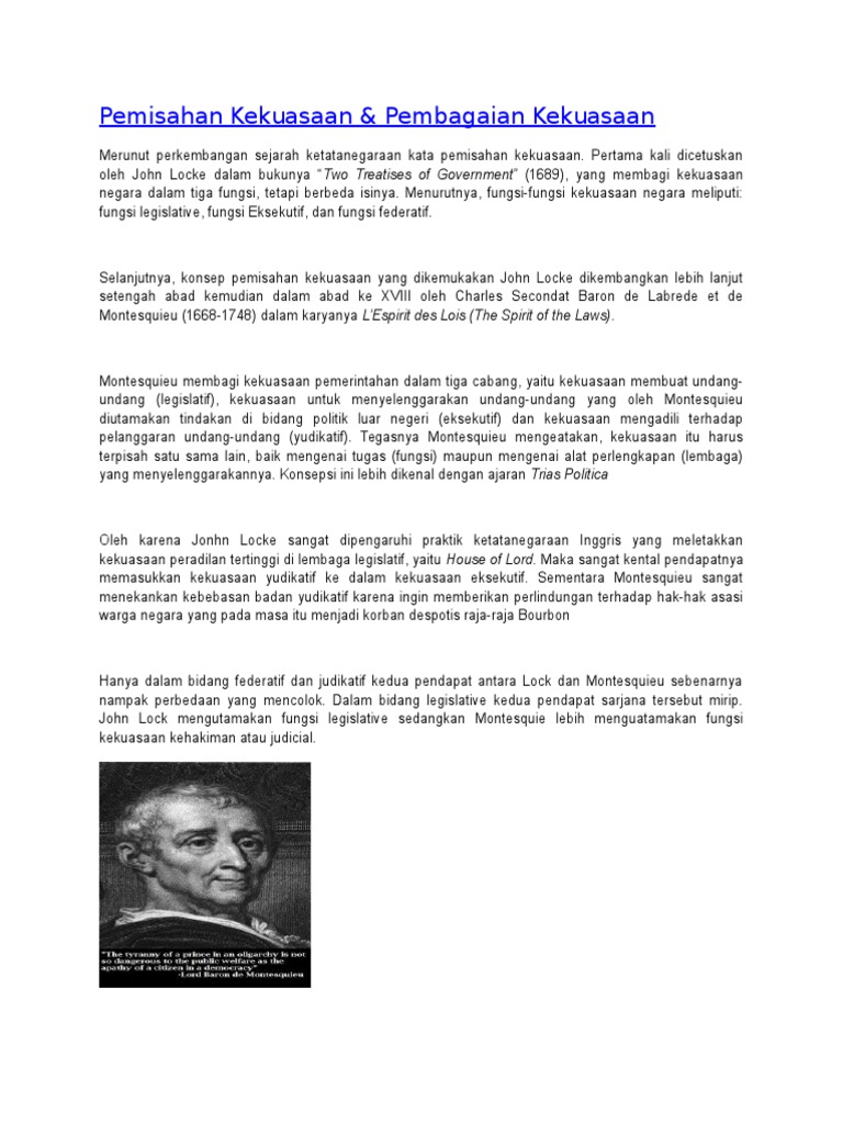 Pemisahan Kekuasaan Pdf