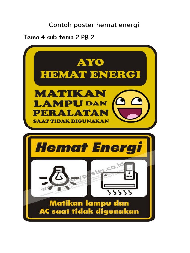 Contoh Poster Hemat Energi Docx