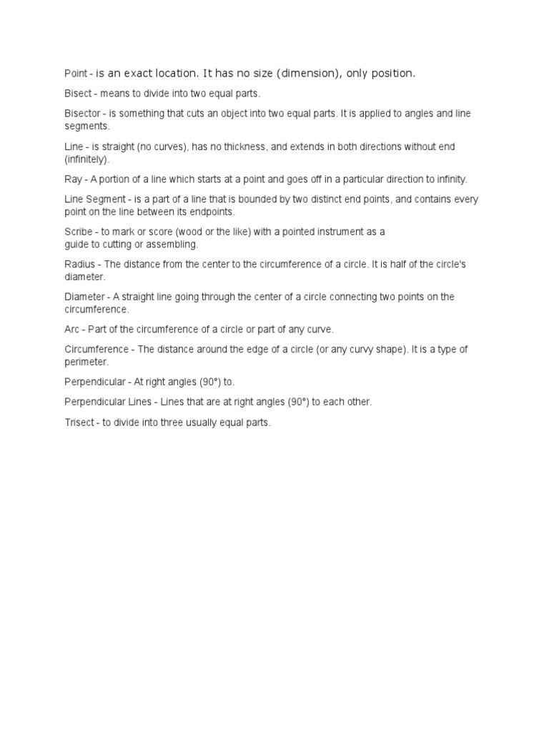 Geometry Terms Explained | PDF