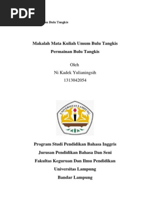 Makalah Permainan Bulu Tangkis Sma