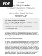 Andre Chalonec v. Mathiasen's Tanker Industries, Inc, 287 F.2d 929, 3rd Cir. (1961)