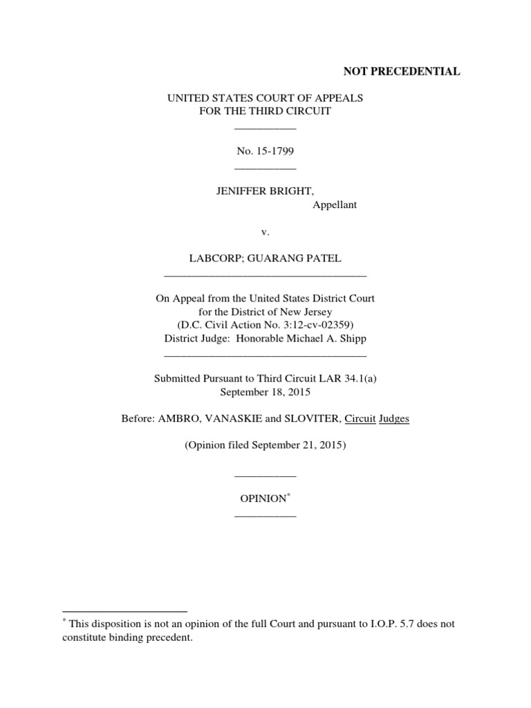 Not Precedential | PDF | Summary Judgment | Separation Of Powers