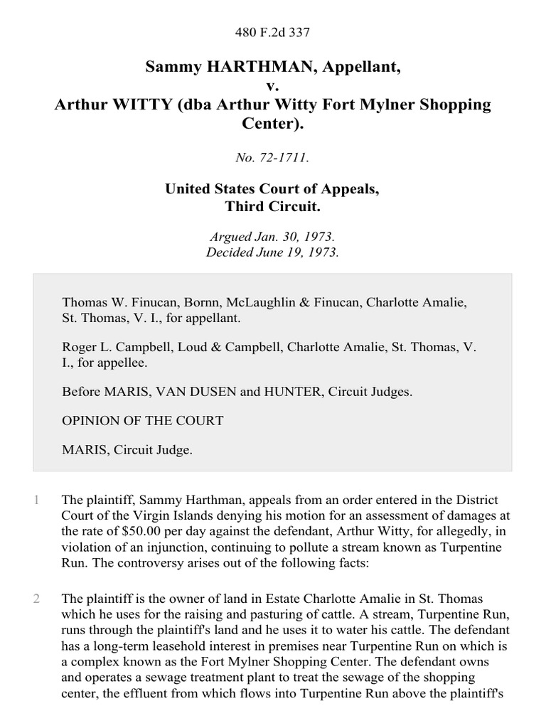 Harthman v. Witty Pollution Appeal | PDF | Injunction | Equity (Law)
