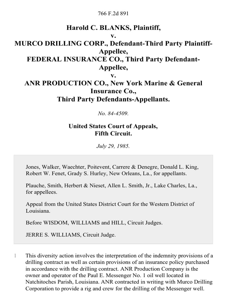 Harold C. Blanks v. Murco Drilling Corp., DefendantThird