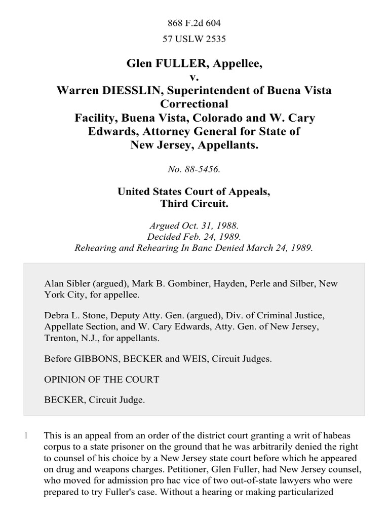 Glen Fuller v. Warren Diesslin, Superintendent of Buena Vista