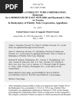 In The Matter of Fidelity Tube Corporation, Bankrupt. in Re Borough of East Newark and Raymond J. Otis, As Trustee in Bankruptcy of Fidelity Tube Corporation, 278 F.2d 776, 3rd Cir. (1960)