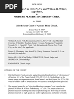 Frank W. Egan & Company and William H. Willert v. Modern Plastic MacHinery Corp, 387 F.2d 319, 3rd Cir. (1968)