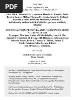 Frazier, Theodore M., Johnson, Harold J., Russell, Essie, Brown, James, Miller, Thomas C., Cook, James E., Fullard, Patricia, Elliott, Julia and Williams, Orlando J., Individually and on Behalf of All Other Persons Similarly Situated v. Southeastern Pennsylvania Transportation Authority and Transport Workers Union of Philadelphia, Local 234. Appeal of Theodore M. Frazier, Harold J. Johnson, Essie Russell, James Brown, Thomas C. Miller, James E. Cook, Patricia Fullard, Julia Elliott, and Orlando J. Williams, 785 F.2d 65, 3rd Cir. (1986)