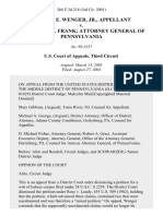Robert E. Wenger, Jr. v. Frederick K. Frank Attorney General of Pennsylvania, 266 F.3d 218, 3rd Cir. (2001)