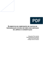 Elementos de Composição de Custos de Terceirização de Mão de Obra Nos Serviços de Limpeza e Conservação