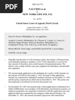 Nacchio v. New York Life Ins. Co, 200 F.2d 770, 3rd Cir. (1952)