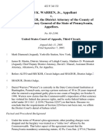 Daniel K. Warren, Jr. v. Kenneth D. Kyler, The District Attorney of The County of Lehigh, The Attorney General of The State of Pennsylvania, 422 F.3d 132, 3rd Cir. (2005)