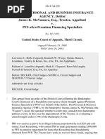 In Re: The Personal and Business Insurance Agency, Debtor James K. Mcnamara, Esq., Trustee, Appellant V. Pfs A/K/A Premium Financing Specialists