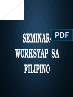 Seminar-Worksyap Sa Filipino