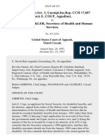 20 Soc - Sec.Rep - Ser. 3, Unempl - Ins.Rep. CCH 17,687 Jack E. COUP, Appellant, v. Margaret HECKLER, Secretary of Health and Human Services