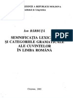 Barbuta - Semnificatia Lexicala Si Categoriile Gramaticale PDF