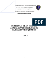 Currículo de la Escuela Académico Profesional de Farmacia y Bioquímica 2014 UNMSM