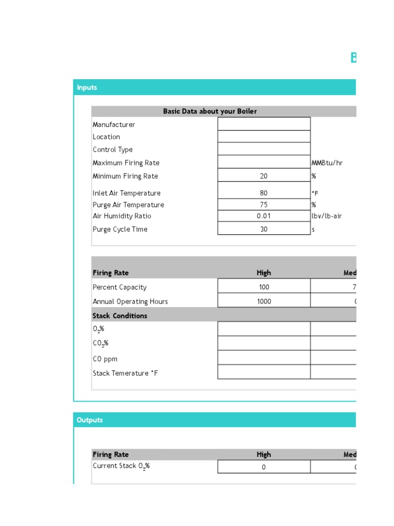 Boiler Excess Air TuneUp PDF Boiler Combustion
