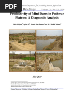 Productivity of Mini Dams in Pothwar Plateau A Diagnostic Analysis