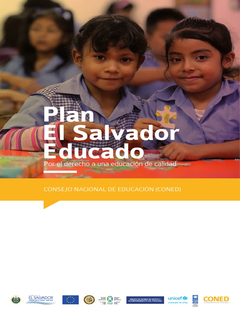 Brochure Plan El Salvador Educado PDF El Salvador Jardín de infancia