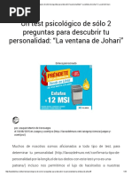 Un Test Psicológico de Sólo 2 Preguntas para Descubrir Tu Personalidad - "La Ventana de Johari" - La Voz Del Muro