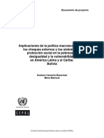 Implicaciones de La Poltica Macroeconomica, Choques Externos y Sistemas de Proteccion Social en La Probreza Bolivia