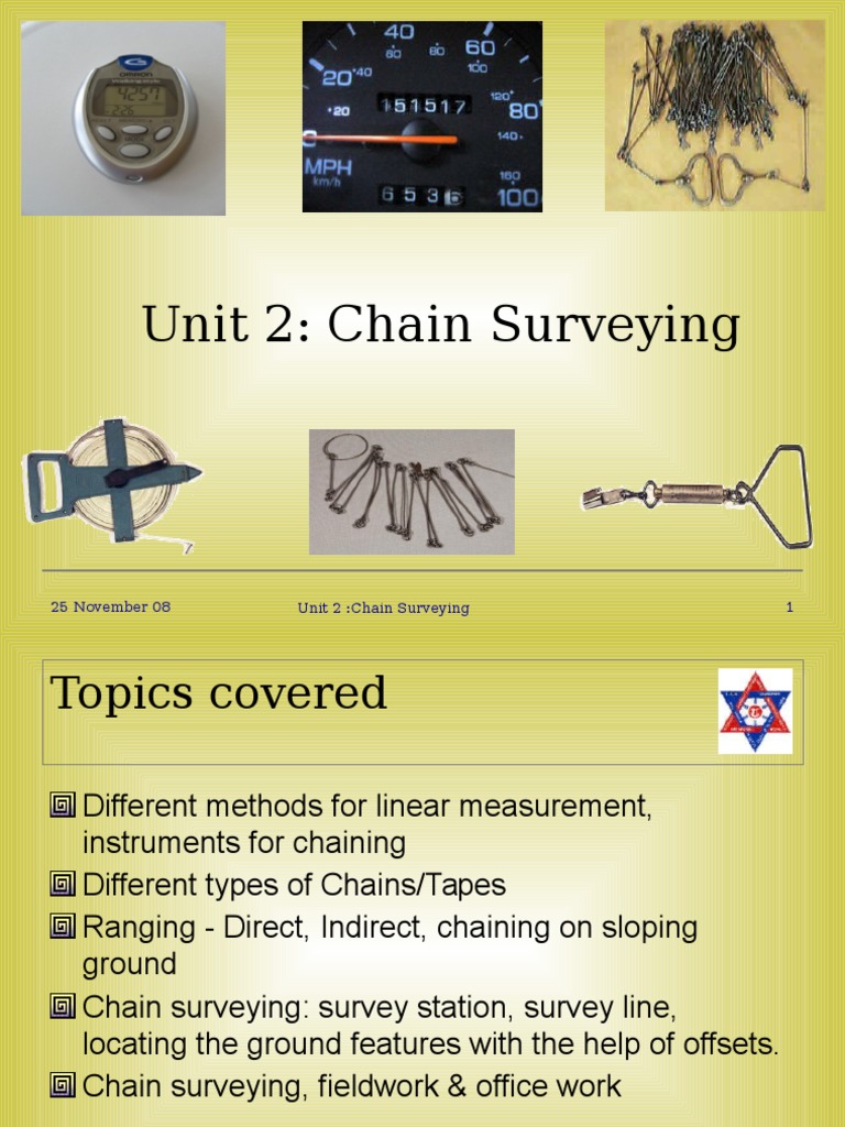 Unit 1 Chain Surveying PDF Surveying Scientific Observation