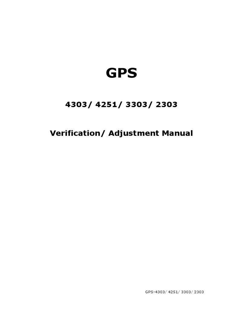 GPS2303 3303 4303 Verification Adjustment Manual PDF Power