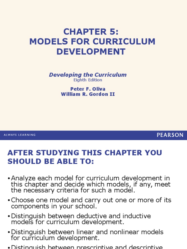 Models For Curriculum Development | PDF | Education Theory | Curriculum