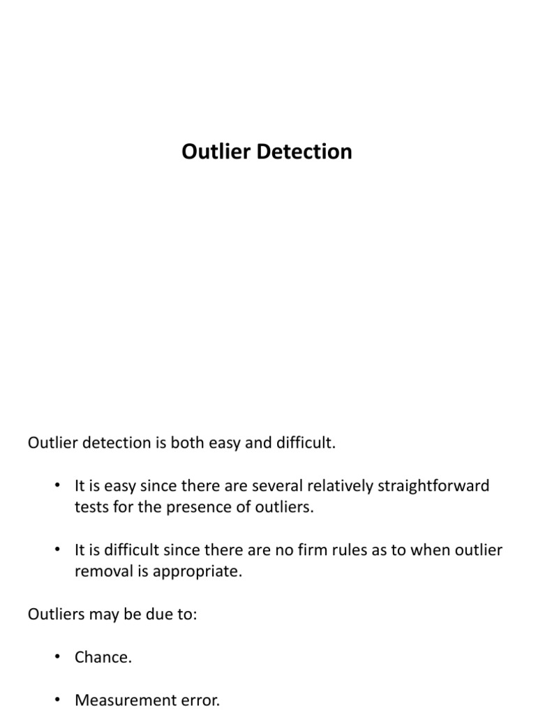 Outlier Detection Methods and Tests | PDF | Outlier | Statistical ...