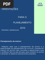 Orientações para o planejamento