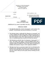 Sample "ANSWER" For Annulment of Deed of Sale