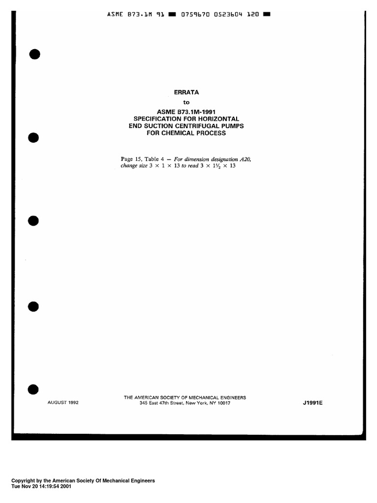 Ansi B 73.1 PDF | PDF