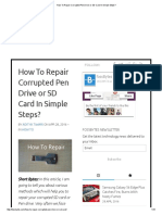 How to Repair Corrupted Pen Drive or SD Card in Simple Steps