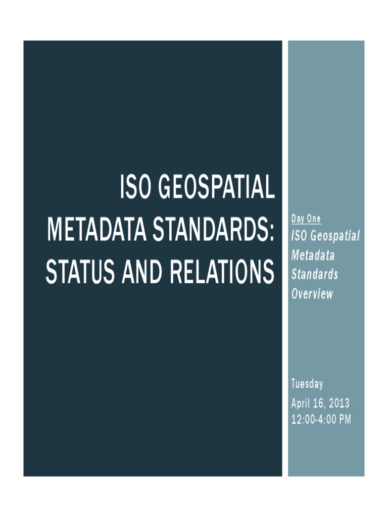 ISO Geospatial Metadata Standards Guide | PDF | Metadata | Information ...