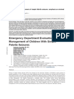 Update On The Management of Simple Febrile Seizures