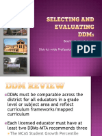 selecting and evaluating ddms