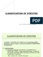 Classification of Statutes: Instr: Col Sarvjit Singh, Veteran