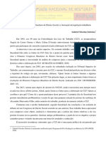 SOBREIRA, Gabriel Vitorino. O Primeiro Congresso Brasileiro de Direito Social e A Formação Da Legislação Trabalhista