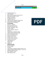 Switchgear Specification Checklist