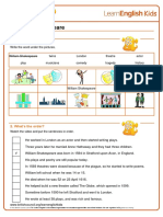 Shakespeare William Shakespeare Worksheet