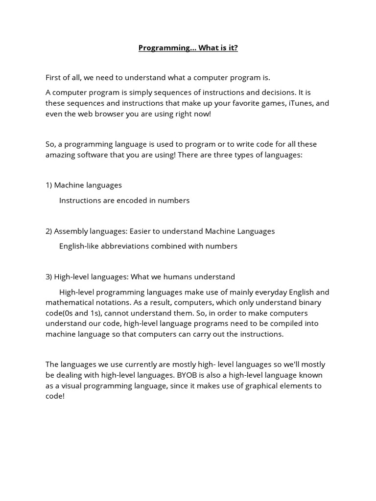 Intro To Programming | PDF | Computer Programming | Algorithms