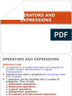 Operators and Expressions
